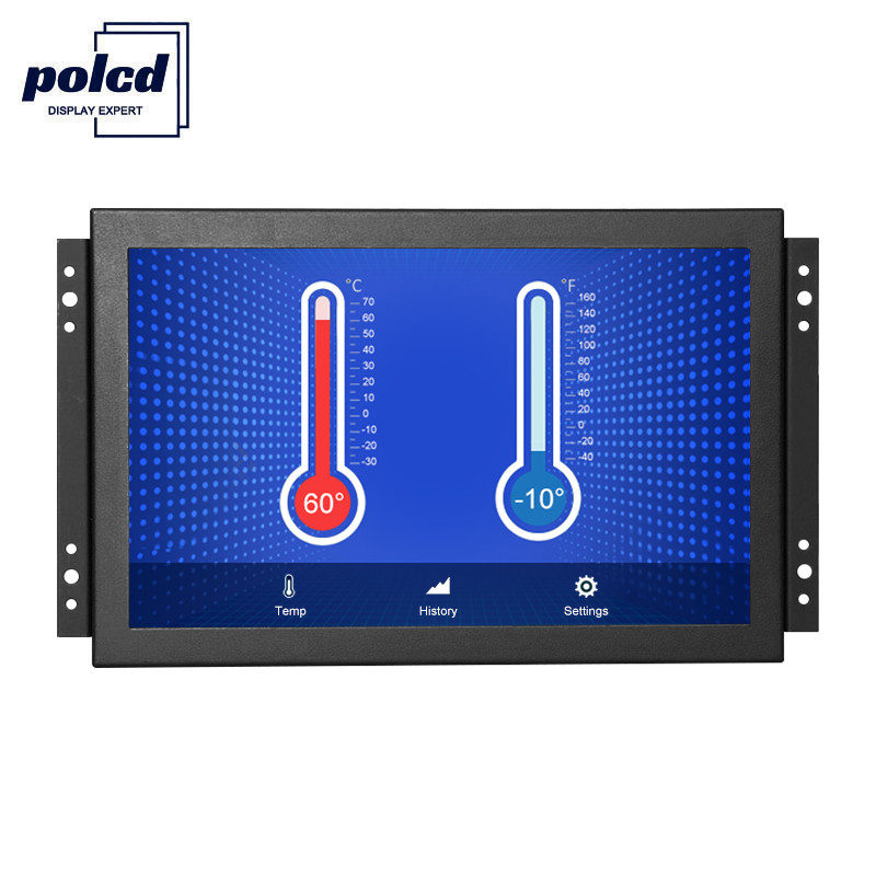 Polcd moniteur TFT d'écran tactile de 10 pouces, cadre ouvert industriel de moniteur d'affichage à cristaux liquides de HDMI VGA LED