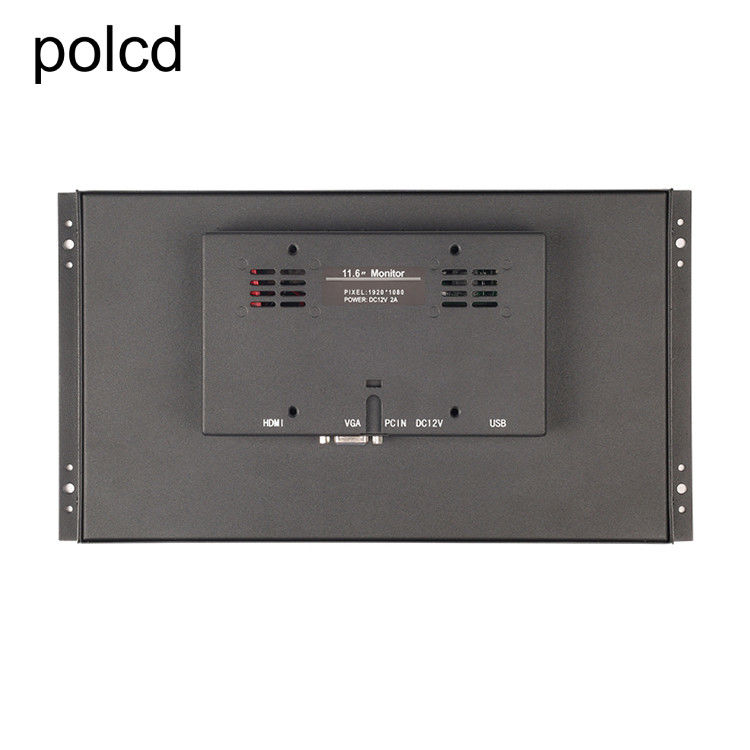 Moniteur industriel d'affichage à cristaux liquides de Polcd 11,6 de caisse en métal » avec l'écran tactile accrochant de cadre ouvert d'oreille