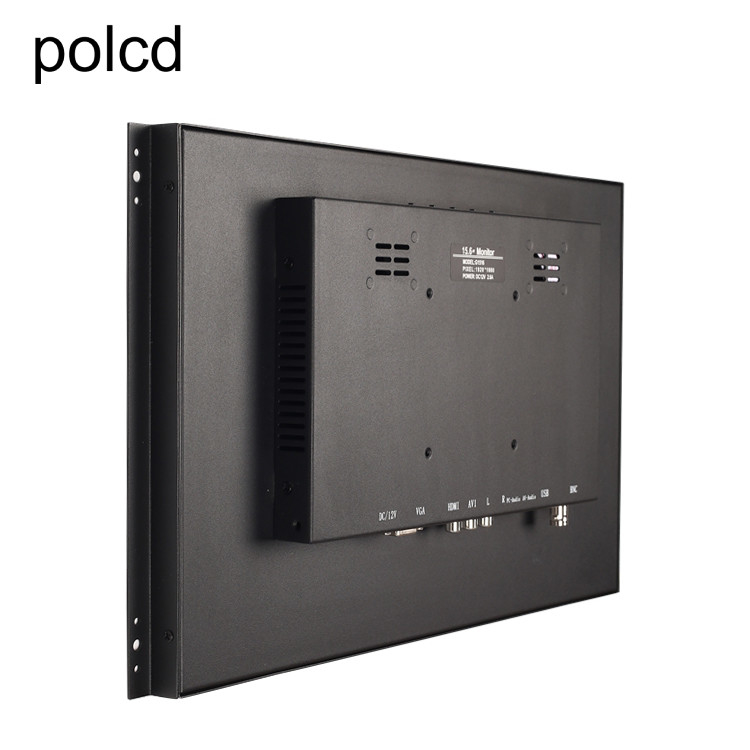 Port industriel incorporé fixé au mur d'IPS HDMI VGA de moniteur d'affichage à cristaux liquides de pouce en métal de Polcd 15,6