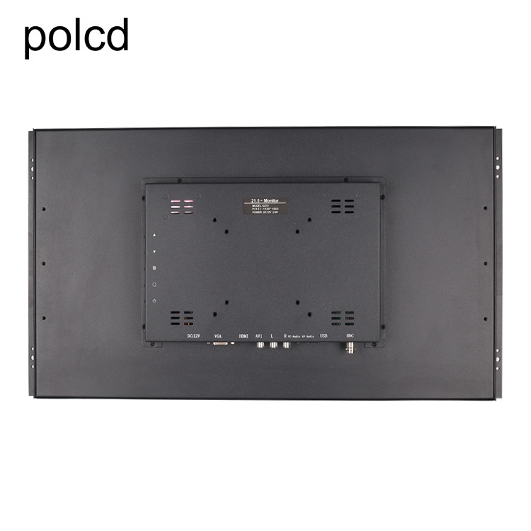Polcd industriel caisse en aluminium en métal plat pur d'écran tactile de moniteur d'affichage à cristaux liquides de 21,5 pouces