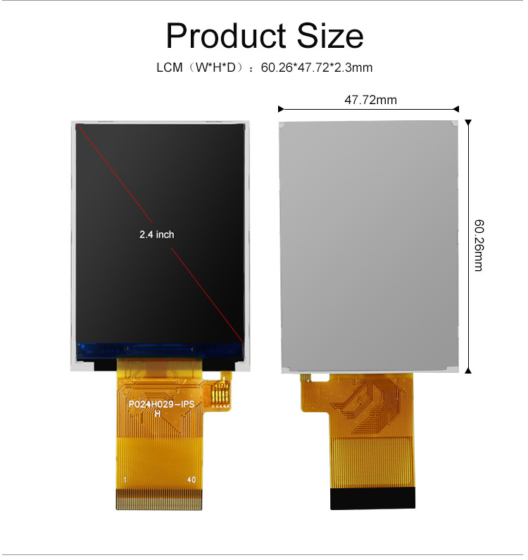 Lente de Polcd 350 2,4 affichage d'affichage à cristaux liquides d'interface de l'écran tactile 240x320 48.96mm MCU RVB de Tft de pouce