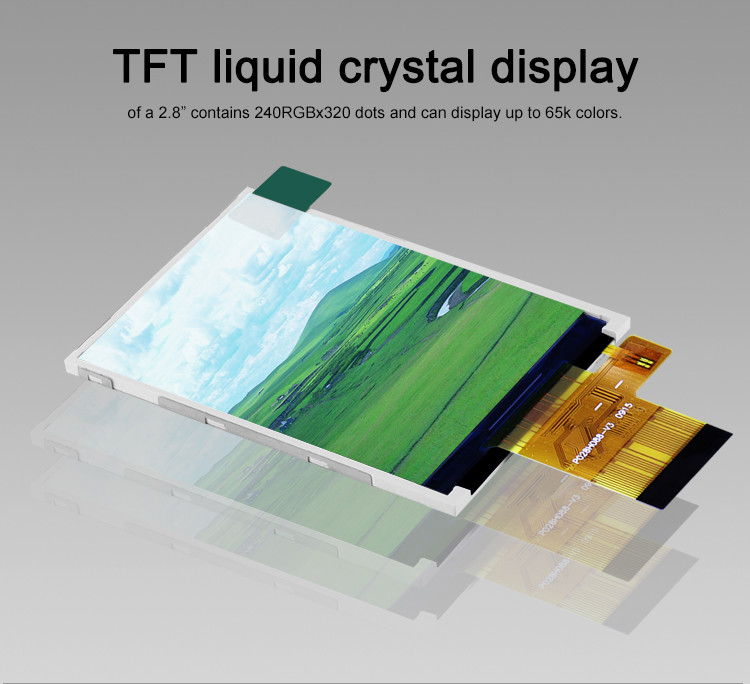 Polcd Couleurs 265K 2,8 pouces TFT Module 57,6 mm Normalement blanc Interface SPI Module TFT LCD