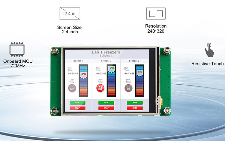 Polcd 2.4 pouces Tft LCD Module 240*320 Hmi Uart Port Smart LCD Affichage écran tactile résistance industrielle
