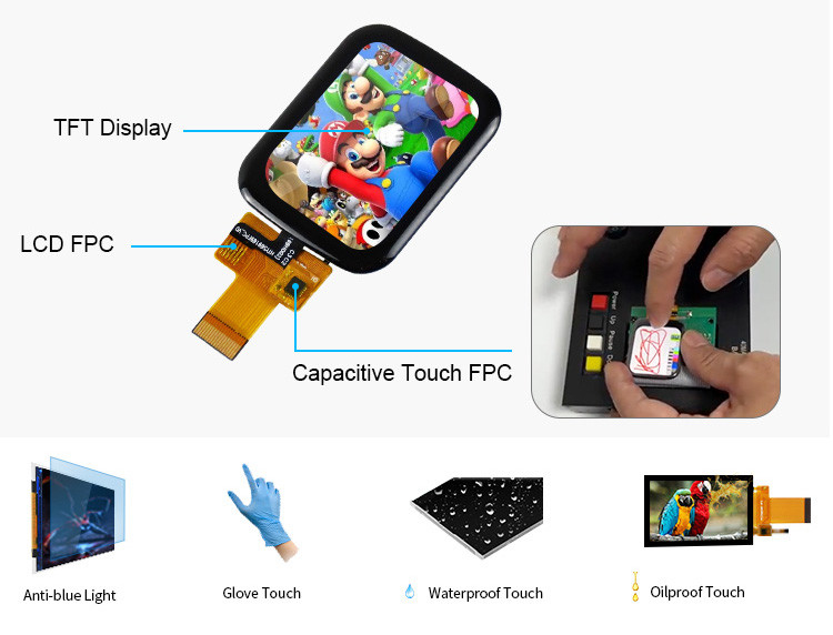 Polcd écran tactile de 1,69 pouce écran LCD 240x280 interface SPI petit module TFT