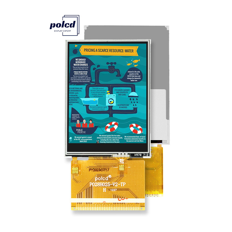Polcd Écran tactile TFT LCD à angle de vision complet de 2,8 pouces Panneau IPS lisible à la lumière du soleil
