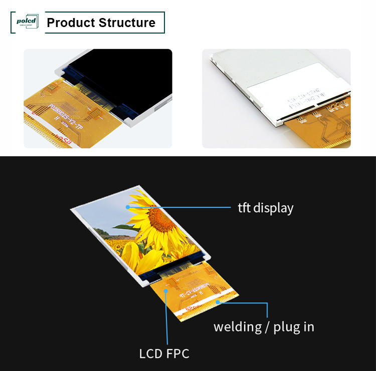 Polcd 300 Luminosité 240X320 Écran LCD médical ILI9341V d'affichage à cristaux liquides Tft de 2,8 pouces