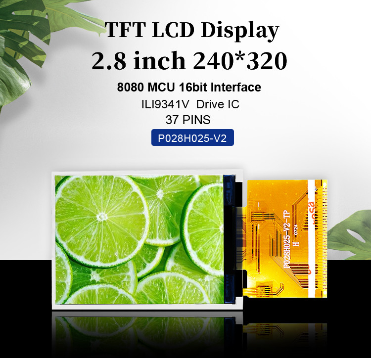 Polcd RoHS affichage TFT HD 2,8 pouces 8080 MCU affichage LCD Tft 16 bits
