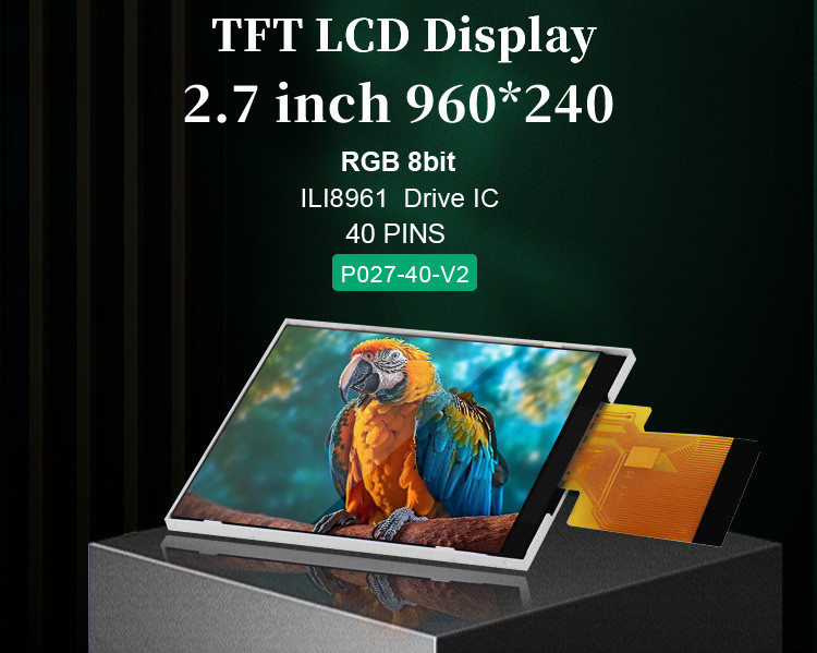 Polcd ILI8961 2.7 Tft LCD 960X240 TFT LCD Affichage RVB 8 Bit 6 0'CLOCK