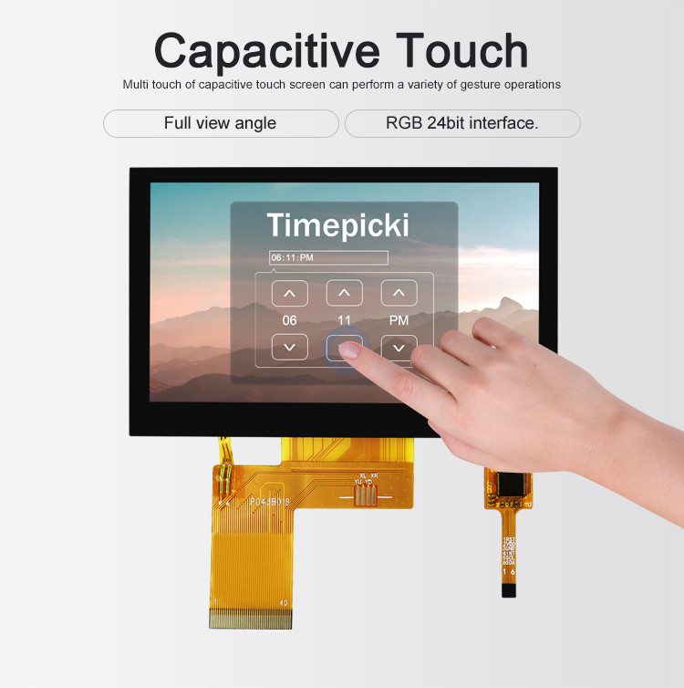 Polcd ST7262E43 Écran LCD Tft 4,3 pouces Écran tactile LCD 280 Nit 800X480