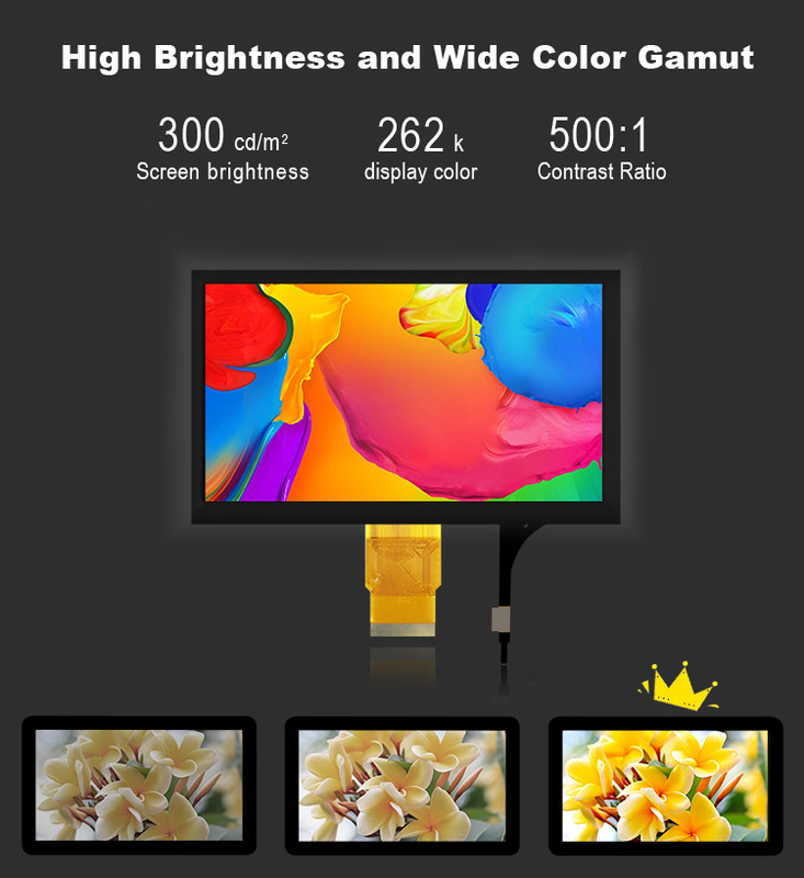 Polcd 7 pouces Module LCD de taille moyenne 800*480 Affichage TFT tactile capacitif haute luminosité