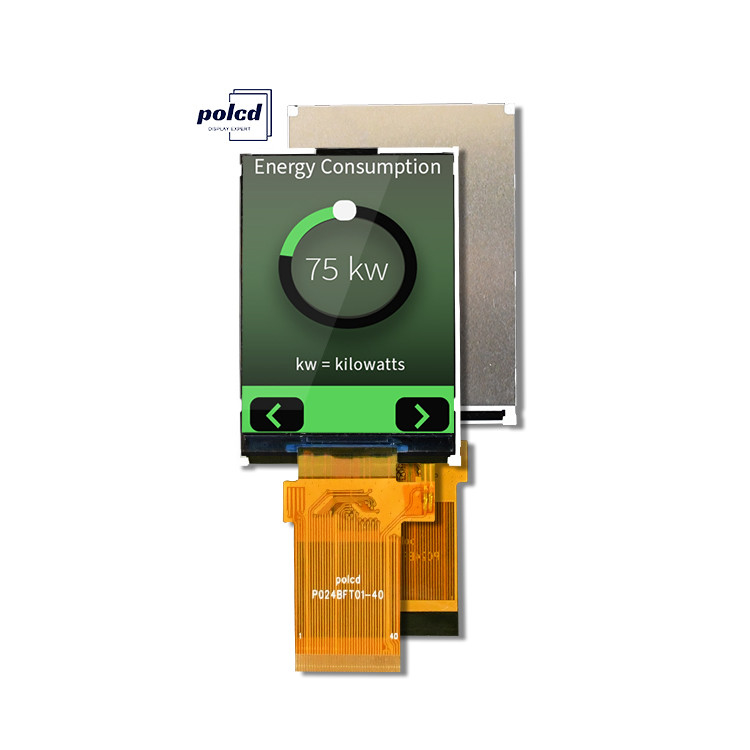 Affichage LCD à couleur complète Polcd Transflectrice TFT de 2,4 pouces SPI MCU 20 broches Qvga 240x320 TFT LCD