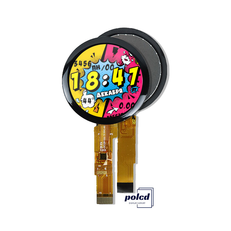 Polcd 1,28 pouces IPS Affichage LCD circulaire 240xRGBx240 Résolution Module LCD TFT personnalisé pour les montres intelligentes