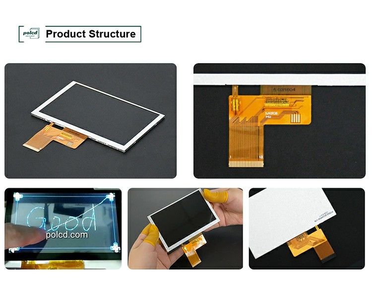 Polcd 5 pouces TFT LCD 800x480 500nits Lumière RGB 24 bits Interface Module d'écran IPS