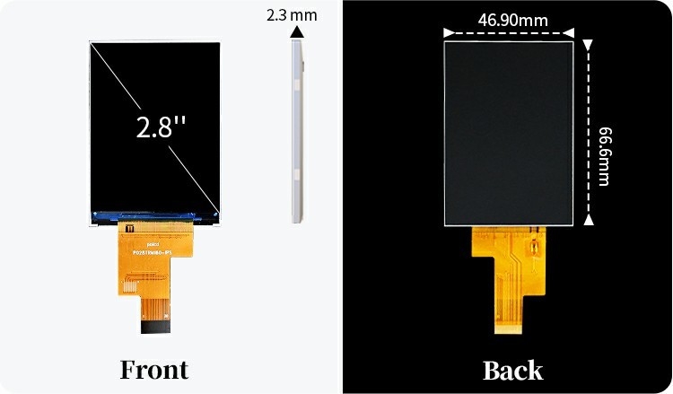 Polcd 2,8 pouces IPS Tout angle de vision TFT 480 * 640 Résolution 20 épingle ST7701S ic Module d'affichage LCD