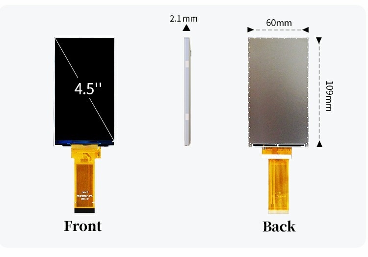 Interface RGB Polcd Panneaux d'affichage couleur de 4,5 pouces 480 * 854 Résolution 40 pin GC9503V Ic TFT Module LCD