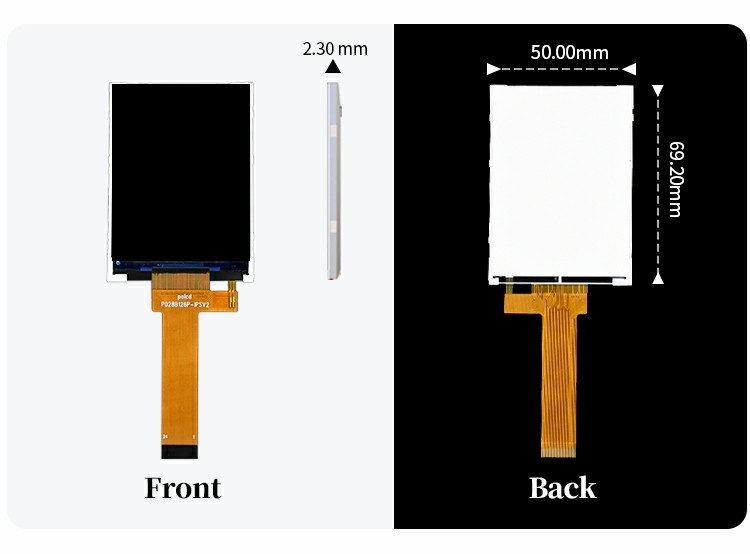 Polcd Petit écran LCD de 2,8 pouces 240x320 Haute luminosité 900 nit Module LCD IPS Affichage TFT industriel de 2,8 pouces