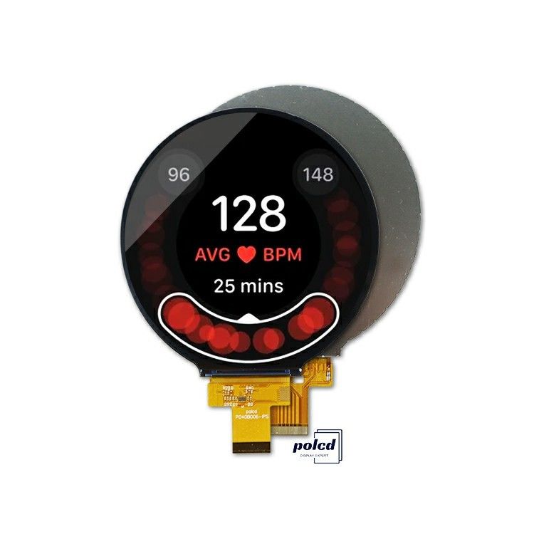 Écran LCD rond de petite taille de 4 pouces 720x720 pixels interface MIPI 4 lignes Affichage en couleur complète