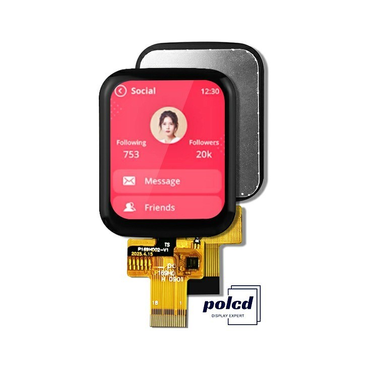 Polcd 1,69 pouces TFT Écran tactile capacitif 240x280 Normalement noir Module LCD IPS