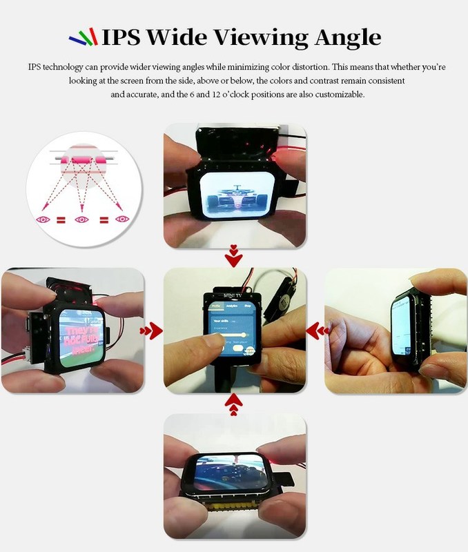 Polcd 1,69 pouces 240x280 Panneau tactile capacitif Full View Angle Module LCD Pour montre intelligente