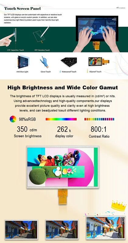 Résolution Polcd 1024X600 Écran LCD 10,1 pouces EK79001 Module d'affichage Tft 750 Nit