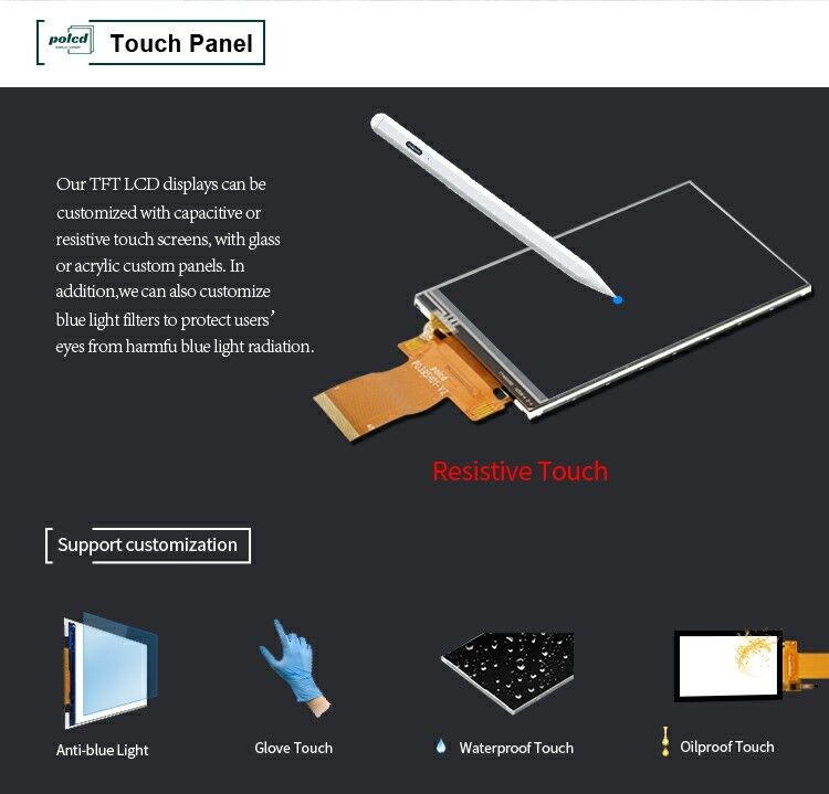 Polcd 3,95 pouces affichage LCD 320*480 Interface RVB ILI9488 Module LCD TFT à transmission à 40 broches