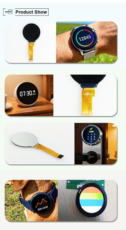 Polcd 1,28 pouces IPS Affichage LCD circulaire 240xRGBx240 Résolution Module LCD TFT personnalisé pour les montres intelligentes