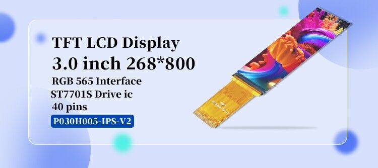 Polcd IPS 268x800 ST7701S Haute luminosité 700nits Affichage LCD TFT de 3,0 pouces