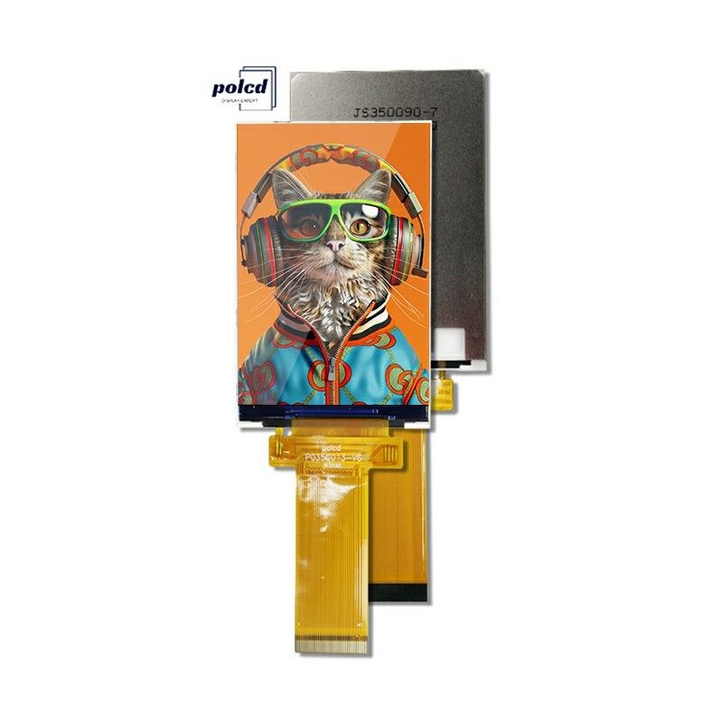 Polcd 3,5 pouces QVGA affichage LCD avec résolution 320x480 MCU Interface SPI Panneau tactile 3,5 