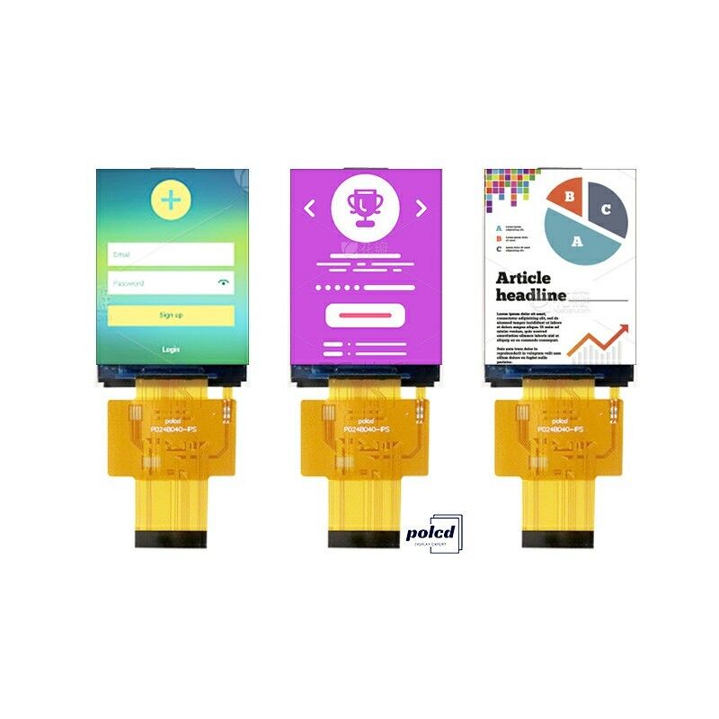 Polcd Mini 2,4 pouces IPS TFT Module d'affichage LCD 40 broches Panneau d'écran LCD de petite taille 240x320