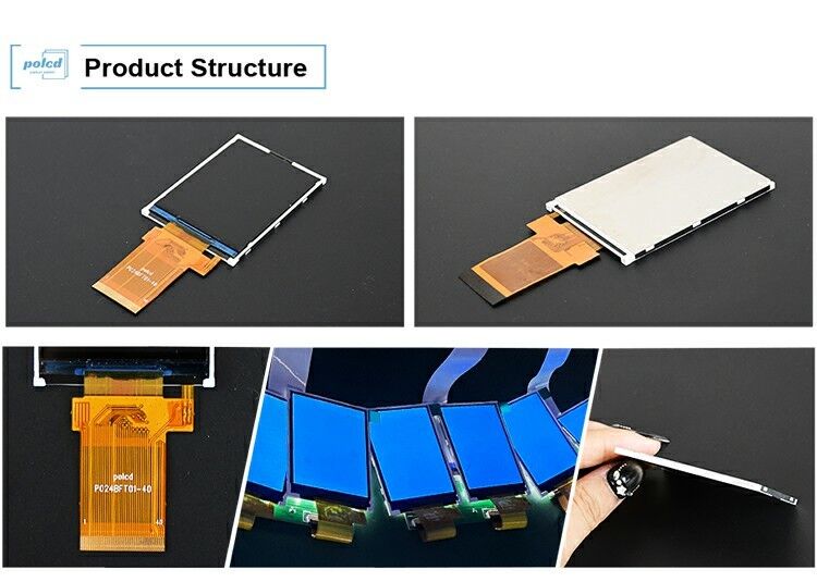 Affichage LCD à couleur complète Polcd Transflectrice TFT de 2,4 pouces SPI MCU 20 broches Qvga 240x320 TFT LCD