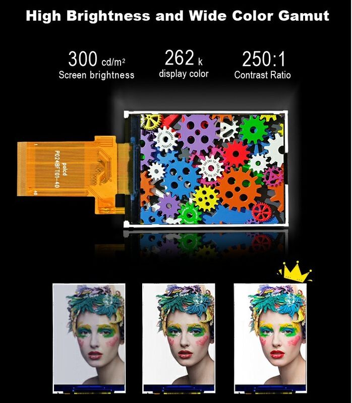 Affichage LCD à couleur complète Polcd Transflectrice TFT de 2,4 pouces SPI MCU 20 broches Qvga 240x320 TFT LCD