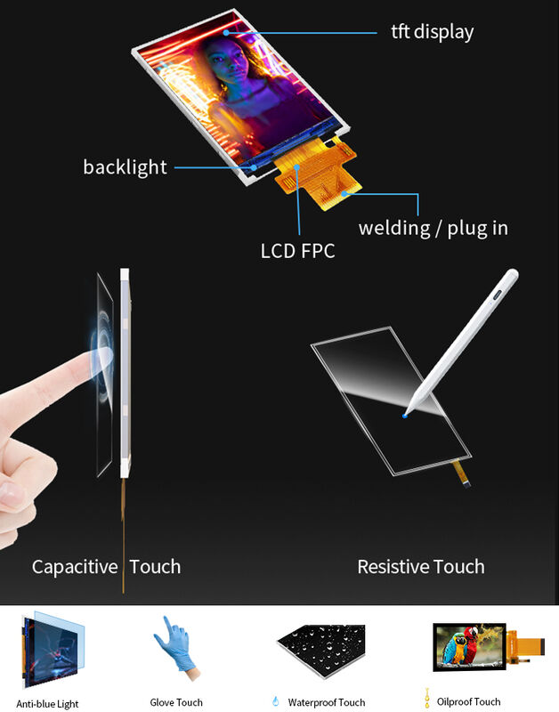 Polcd ST7789V2 2.4 Écran TFT couleur 262K Module LCD TFT 48.96mm LCD TFT