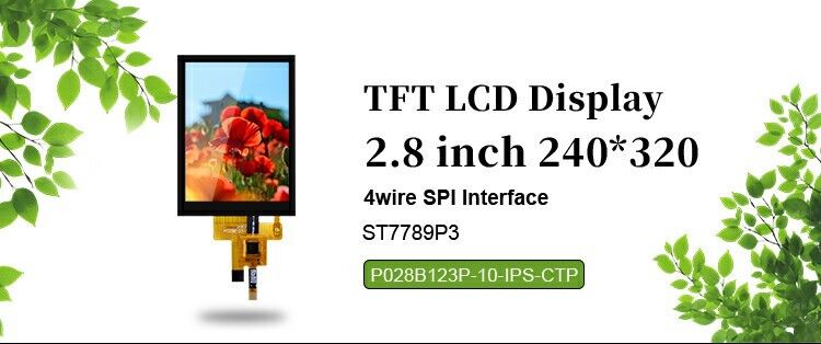 2.8 pouces 178° Ips Tft Écran tactile capacitif Full View Angle Spi Interface