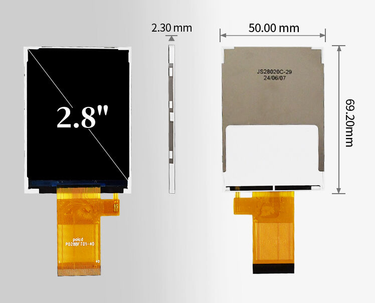 Polcd 2,8 pouces 240*320 Écran LCD réfléchissant ST7789T3 Mcu Spi Interface 2,8 