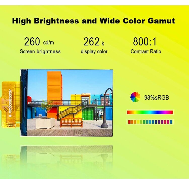 Polcd 240*320 2'' Écran LCD couleur haute luminosité Interface SPI IPS TFT Matrice active LCD