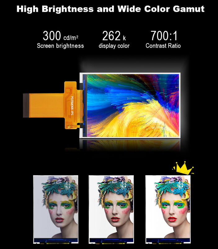 Modules d'écran TFT-LCD IPS à angle de vision capacitif tactile couleur 3,5 pouces 320x480 Polcd Colorful