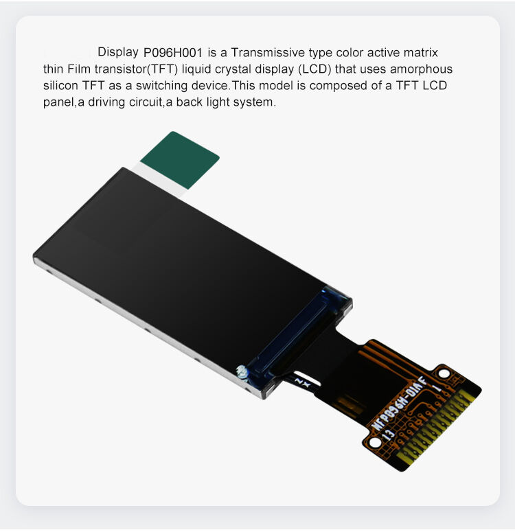 Polcd 0,96 pouces fournisseur LCD 80 * 160 SPI Interface avec IPS Angle de vision Module d'affichage TFT FPC personnalisé