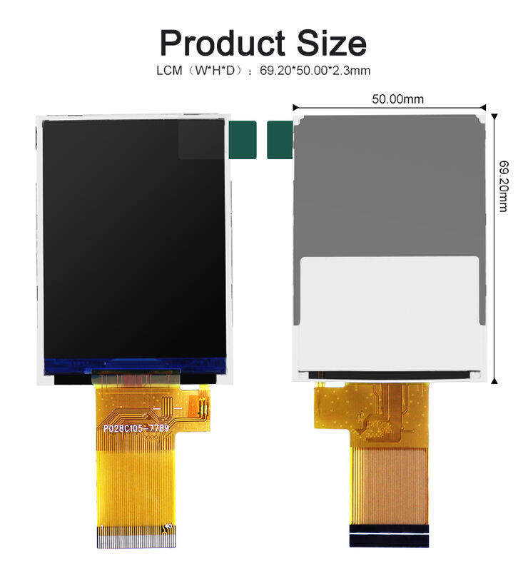 Polcd Écran LCD de petite taille de 2,8 pouces, résolution 240*320 MCU, module de panneau TFT de 2,8 pouces
