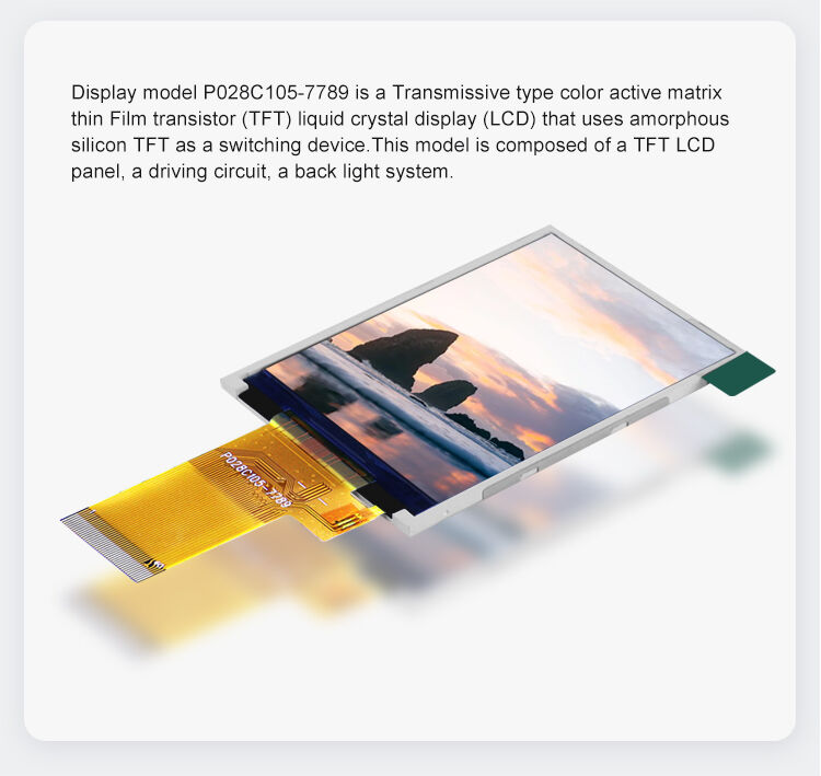 Polcd Écran LCD de petite taille de 2,8 pouces, résolution 240*320 MCU, module de panneau TFT de 2,8 pouces