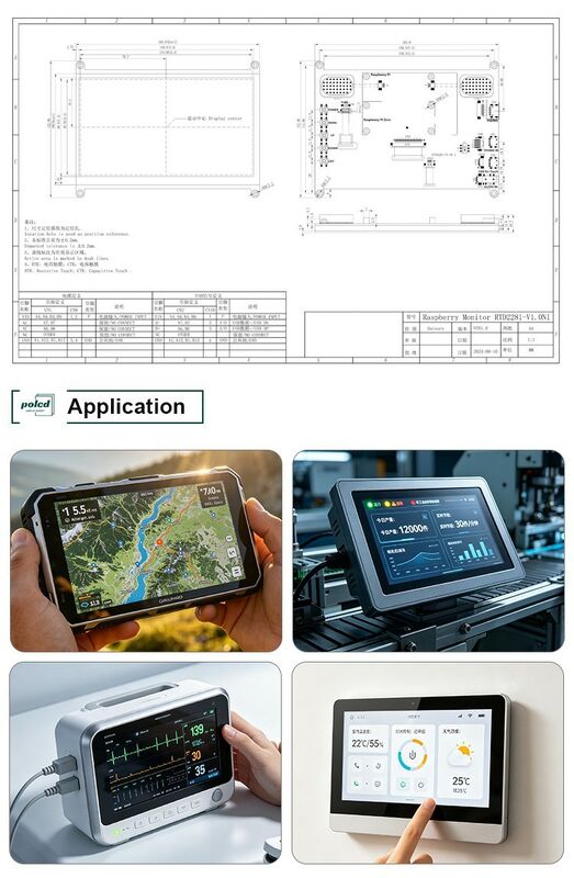 Polcd haute luminosité 7 pouces 1024x600 RGB LCD carte de lecteur RTD2281 avec haut-parleur pour affichage extérieur industriel