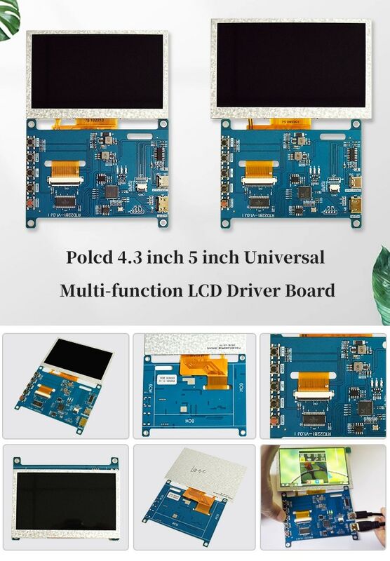 Polcd RTD2281 écran d'affichage multifonction Raspberry Pi carte de pilote LCD universelle 4.3 pouces 5 pouces H-DMI carte contrôleur USB