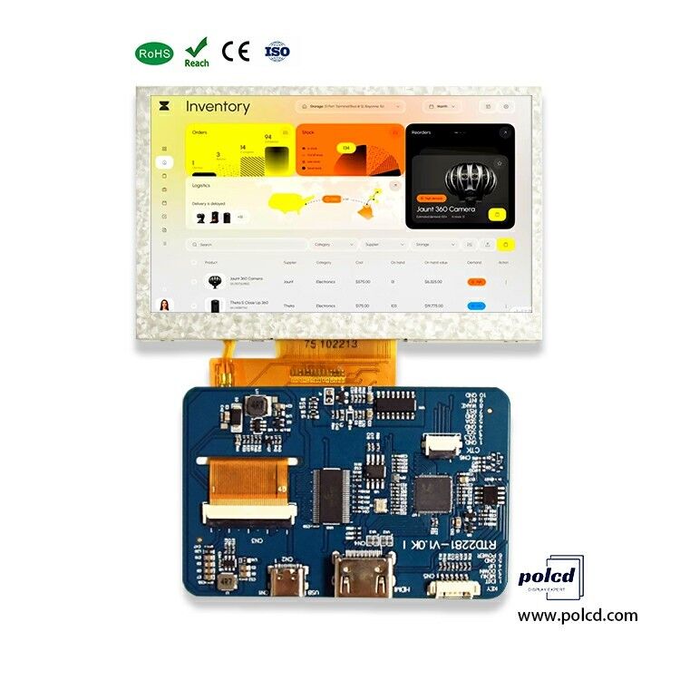 Polcd – module d'affichage LCD de qualité industrielle 4.3, 5 pouces, résolution 800x480, carte de pilote d'interface H-DM-I
