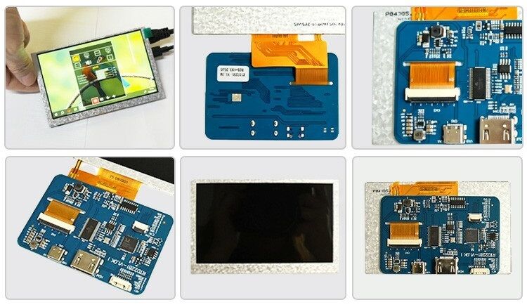 Polcd – module d'affichage LCD de qualité industrielle 4.3, 5 pouces, résolution 800x480, carte de pilote d'interface H-DM-I