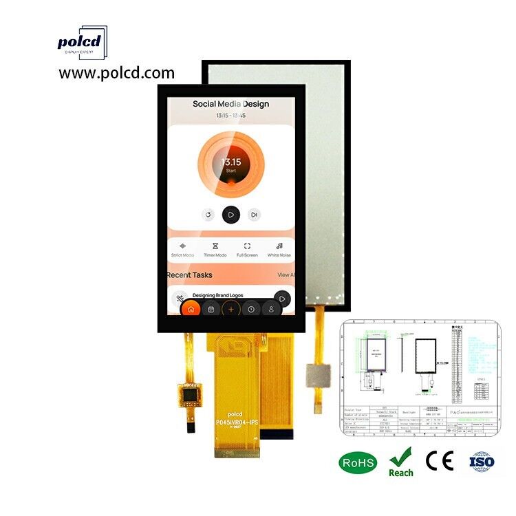 Module d'écran LCD tactile IPS avec interface RVB, rapport de contraste 1200:1, résolution 480*854, TFT de 4,5 pouces Polcd