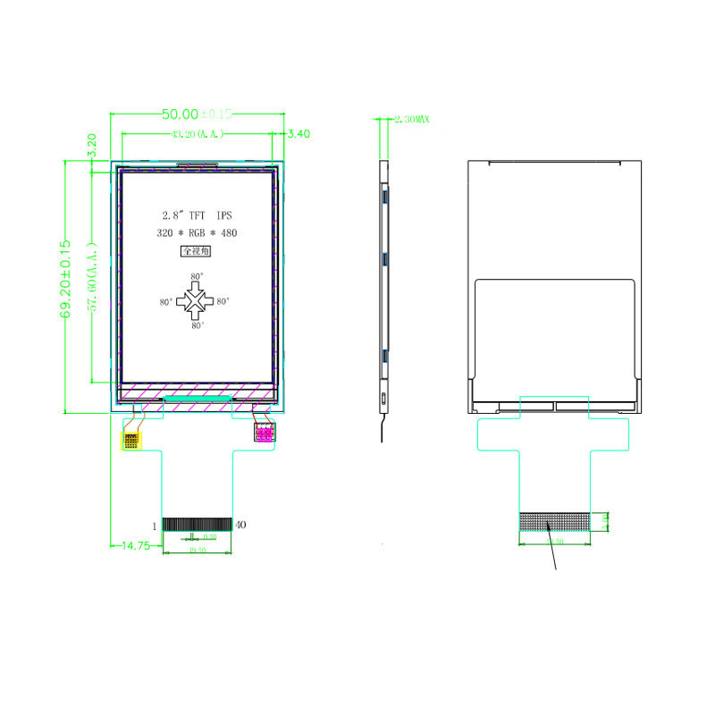 Polcd 4 fils ST7789V IPS TFT LCD Display 2.8 Spi Tft Module 240X320 Pixels